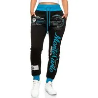 L.gonline Jogginghose Damen Jogginghose, Freizeithose, Sporthose, Monte Carlo 592 (Sweatpants, 1-tlg) mit elastischem Bund