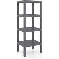 COSTWAY Badregal stehend schmal Standregal Kunststoff, 4 stufig 38x32,5x99cm