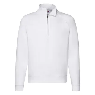 Fruit of the Loom - "Premium" Sweatshirt mit kurzem Reißverschluss für Herren Raglanärmel (Weiß)