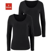Vivance Langarmshirt (2er-Pack) aus elastischer Baumwoll-Qualität, besonders weich