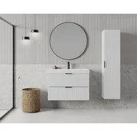 welltime Waschtisch HARMONY mit Waschbecken, Breite 60 oder 80cm, modernes Design, Schrank mit 2 Schubladen, Soft-Close-Function, Paneeloptik