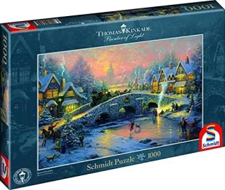 Schmidt Puzzle 58450  - Thomas Kinkade: Winterliches Dorf [1.000 Teile]