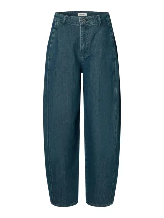 selected women - SLWBARREL RELAXED BELLA HW JEANS Medium Blue Denim - Gr. - 32