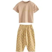 Next Hemd & Hose Kurzarm-T-Shirt und weite Hose im Set (2-tlg)