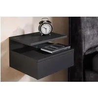 riess-ambiente Nachttisch FLOATING 35cm schwarz · hängendes Regal mit Schublade · Schlafzimmer (Einzelartikel, 1-St), Nachtschrank · 1 Ablageboden & 1 Schublade · schwebend · Wohnzimmer