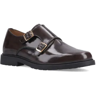 Hush Puppies Verity Hi-Shine Leder Damen Schuhe in Schokolade