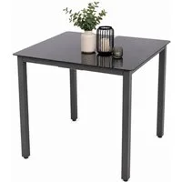 VCM Gartentisch Balkontisch Miami H. 73 x B. 80 x T. 80 cm, wetterbeständiger Outdoor Tisch, verstellbare Füße, Terrasse