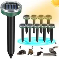 FELIXLEO Vibrations-Tierabwehr 4 Stück Solar Ultraschall Maulwurftreiber Wasserdicht Vertreibt, 4-tlg.