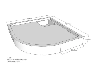 Neuesbad Wannenträger für Bette Corner 90x100x3,5 Viertelkreis SD22741