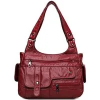 LuxusKollektion Hobo Handtasche Damen Hobo PU Leder Vintage Schultertasche Retro Rot