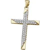 Firetti Kettenanhänger Schmuck Geschenk Silber 925 Halsschmuck Anhänger Kreuz, mit Zirkonia (synth)
