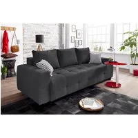 OTTO home Schlafsofa Bella, B: 241 cm, Liegefl. 142x194 cm, Bettfunktion, Bettkasten & 2 Zierkissen, Federkern