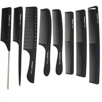 LuxusKollektion Schneidekamm Professionelles Hitzebeständiges Carbon Comb Set in Weiß/Schwarz