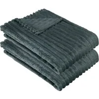 Wohndecke Wohndecke "Aosta" 2er-Pack, Erwin Müller, Fleece in Cordoptik Uni