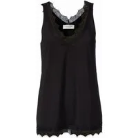 rosemunde Spitzentop Billie Tank Top Vintage-Spitzenbesatz an V- Ausschnitt und Saum