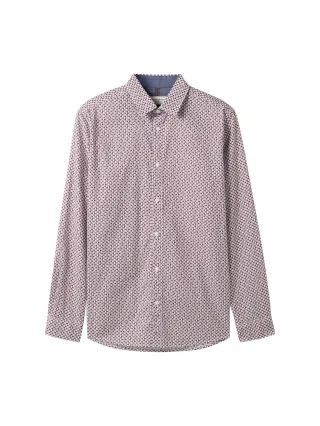 Tom Tailor - Gemustertes Regular Fit Hemd offwhite fade stripe design - Gr. - L