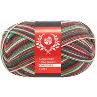 LANA GROSSA MEILENWEIT 6-F 150 MERINO CHRISTMAS Häkelwolle, 390 m (150 Gramm), weiche Sockenwolle in Weihnachtsfarben