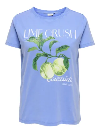 ONLY CARMAKOMA - CARSHANIA S/S PRINT REG TOP JRS Ultramarine - Gr. - 48