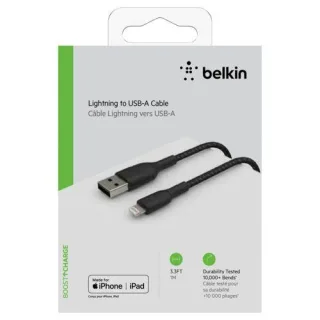 Belkin Lightning Lade/Sync Kabel 1m, ummantelt, mfi zert, schwarz
