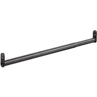 SO-TECH® Garderobenstange Schrankstange verstellbar oval 22 x 15 mm inkl. Stangenlager, (1 St), Teleskopschrankstange 40 - 60 cm, schwarz matt