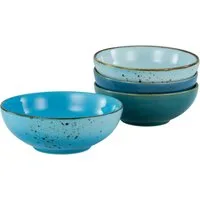 CreaTable Schale NATURE COLLECTION, Steinzeug, (Set, 4-tlg), Salatschale, Müslischale, in Naturfarben, Ø 16,5 cm