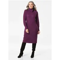GOLDNER Strickkleid Strickkleid mit asymmetrischem Kragen Unifarbenes Modell mit besonderem Kragenakzent