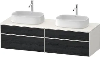 Duravit Zencha Konsolenwaschtischunterbau wandhängend Eiche Schwarz & Weiß Matt & Supermatt 1600x550 ZE4825B16840000