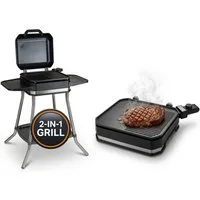 Unold Elektrogrill BBQ-Stand- & Tischgrill Jimmy, 2800 W, bis 300 °C, große Antihaft-Grillplatte, IPX4 Spritzwasserschutz
