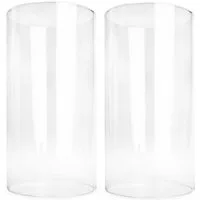 Sendez Windlicht 2 x Glaszylinder ohne Boden H:20cm Ø10cm Windgläser (2 St)