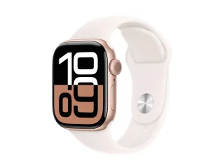 Apple Watch Series 10 (GPS + Cellular) 42mm Aluminium rosegold mit Sportarmband S/M blassrosa | mwx93qf/a |