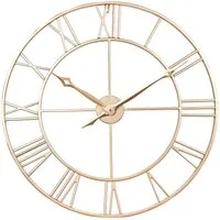 Samilito Wanduhr im Vintage-Stil Rund mit Robuster 2cm dicker Rahmen,römische Ziffern (Leises Quarzwerk, kein tickendes Geräusch dicker Rahmen)