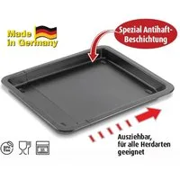 Fisko Backblech ausziehbar Universal Backofenblech Kuchenblech Pizzablech, Stahlblech mit Special Antihaft-Beschichtung, (Spar-Set, 1-St., 1 x Backblech ausziehbar), mit Special Antihaftbeschichtung Made in Germany