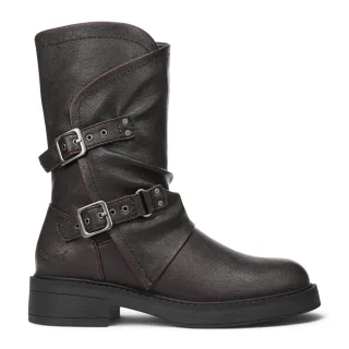 Blowfish Malibu Damen halbhohe Bikerstiefel aus weinrotem Kunstleder - Venice-2