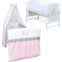 Baby-Delux Komplettbett Babybett Mia Komplettset, 10-tlg., Kinderbett 60x120 cm weiß, Bettset verschiedene Designs