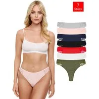 Tazzio String 7er-Pack Damen Tanga Unterhose F913 (Packung, 7-St., 7er-Pack) zeitlos und unsichtbar unter deiner Kleidung