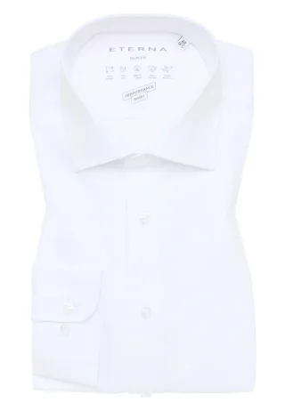 ETERNA - Performance Shirt Twill-Stretch Langarm weiß - Gr. - 40/Langarm - 67cm