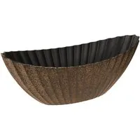 Florists Products Blumentopf Pflanzschale oval mit Rillen Anthrazit Gold 36cm Schale Deko