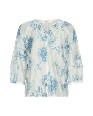 msch copenhagen - MSCHEvangelia 3 4 Top AOP m blue flower - Gr. - M