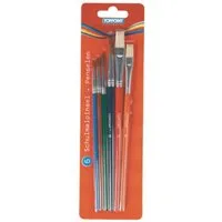 Stylex Schreibwaren Pinsel 6 Pinsel Pinselset Schulpinsel farbig lackiert