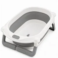 Boncuks Home Babybadewanne Faltbare Baby Badewanne mit Ablauf, rutschfest & platzsparend
