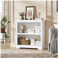GarveeMore Bücherregal Zweistufiges Bücherregal Bücherregal 80X29.5X80 cm Holzregal