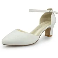White Lady 700 creme Mikro bequeme stilvolle Brautschuhe Pumps Einhängeschnalle