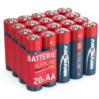 ANSMANN AG 20x Alkaline Batterie AA Mignon 1,5V - LR6 AM3 MN1500 (20 Stück) Batterie