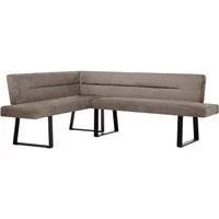 Beautysofa Eckbank CRESTO (Polsterbank für Esszimmer und Küche, Ecksofa für das Esszimmer mit schwarzen Metallbeinen), moderne Esszimmerbank für die ganze Familie