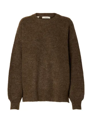selected women - SLWLULU LS KNIT RELAXED O-NECK - Gr. - M
