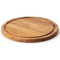 Continenta Steakteller Holzteller mit itegrierte Saftrille zum Auffangen der Flüssigkeit, (1 St), Eichenholz, Ø 28 cm