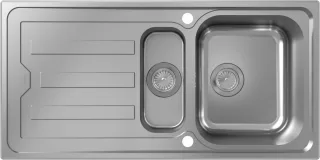 Hansgrohe Einbauspüle S440-A517 100 Abtropffl. automatische Ablaufgarnitur Edelstahl, 43366800 43366800