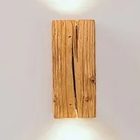 Blockholz-Schmiede Wandleuchte Altholz LED Wandleuchte Handgefertigte Deutsche Qualität Dimmfunktion, mit Schalter nicht dimmbar, LED wechselbar, GU10, Warmweiß, 2700K, Austauschbare LED Lampe
