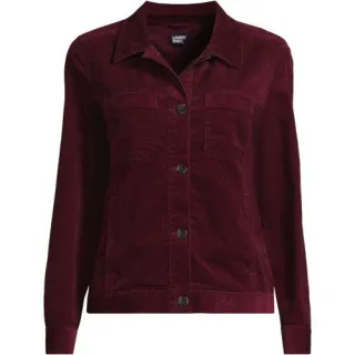 Leicht verkürzte Cordjacke, Damen,  Rot, Baumwoll-Mischung, by Lands' End