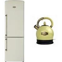 Kaiser Küchengeräte Kühl-/Gefrierkombination Kühlschrank 60 cm breit,330 L, NoFrost, 199 cm, Touchsteuerung+Exklusiver Retro Wasserkocher Kontroll LED 2L 1800 W KK 60825 ElfEm, 60 cm breit
